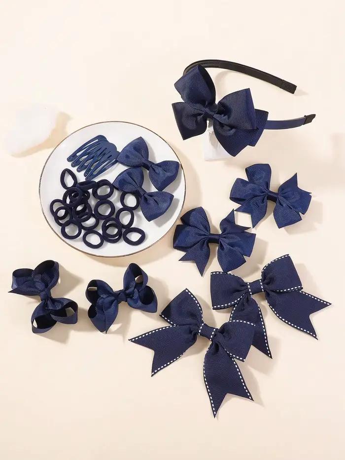 34 pièces/ensemble nouvelle mode couches bandeaux ruban arcs bandeau pinces à cheveux BB clips cheve