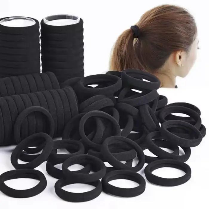 10-100 pièces noir haute élasticité bandeau serviette bandeau 4CM sans couture cheveux corde en cuir