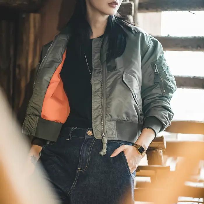 Maden-Veste de baseball en coton épaissi pour femme, veste coupe-vent, veste décontractée, automne e