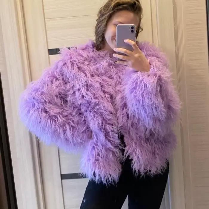 Manteau en fausse fourrure pour femme, veste courte moelleuse de haute qualité, automne-hiver 2023