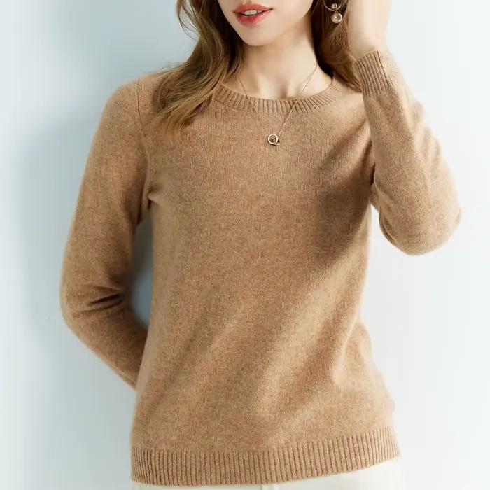 Chandails tricotés pull en cachemire femmes 100% laine mérinos col rond pulls Vintage 2022 hiver aut