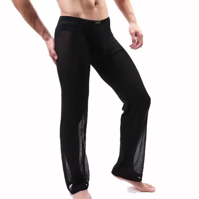 KWAN.Z pijama hombre voir à travers le pyjama pantalon solide mince pyjama homme vêtements de nuit p