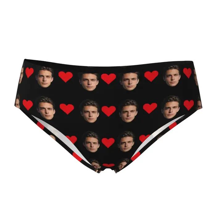 Lingerie personnalisée avec photo faciale pour femmes, cadeau de saint-valentin, respirante et confo