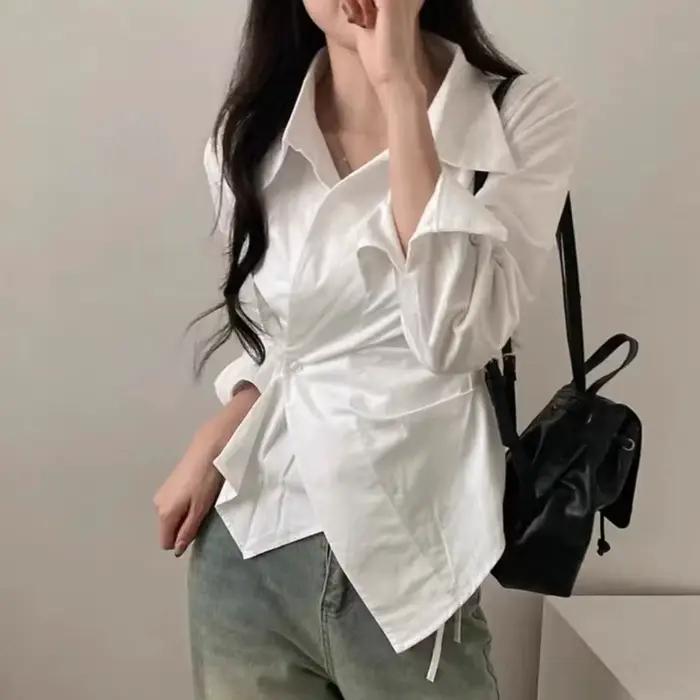 Printemps automne décontracté chemise rayée femmes chemises mode femme à manches longues mince Blous