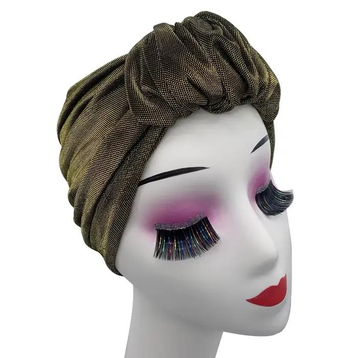 Bonnet turban français à volants pour femme, boucle frontale, bonnet enveloppant de sauna rétro, bon