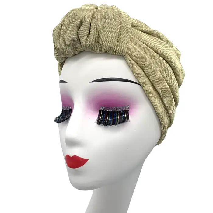 Bonnet turban français à volants pour femme, boucle frontale, bonnet enveloppant de sauna rétro, bon