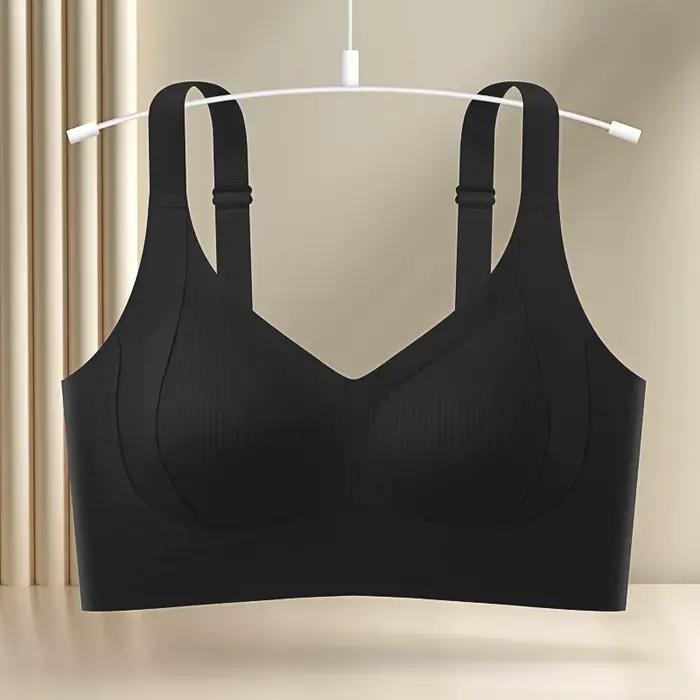 Soutien-gorge sans fil sans couture pour femme grande taille, effet push-up, avec maintien dorsal, r
