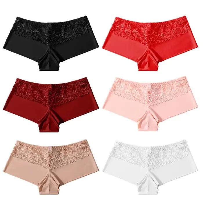 6 pièces/ensemble boxeurs en dentelle pour femmes sous-vêtements sans couture pour femme Boyshorts S