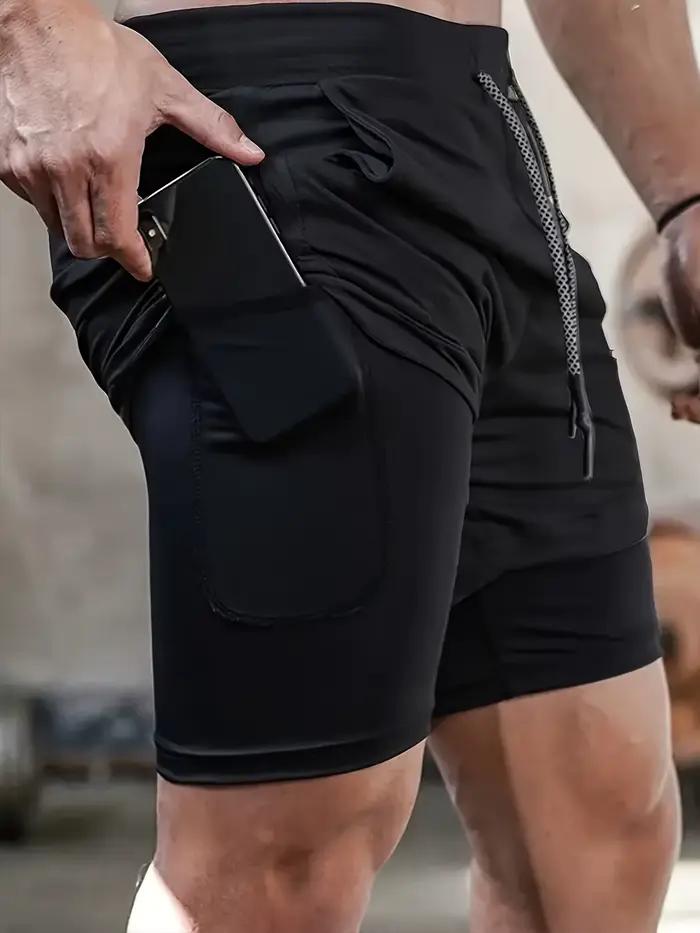 Short de sport à séchage rapide pour hommes, pantalon de Fitness 2 en 1, short d'exercice de course,