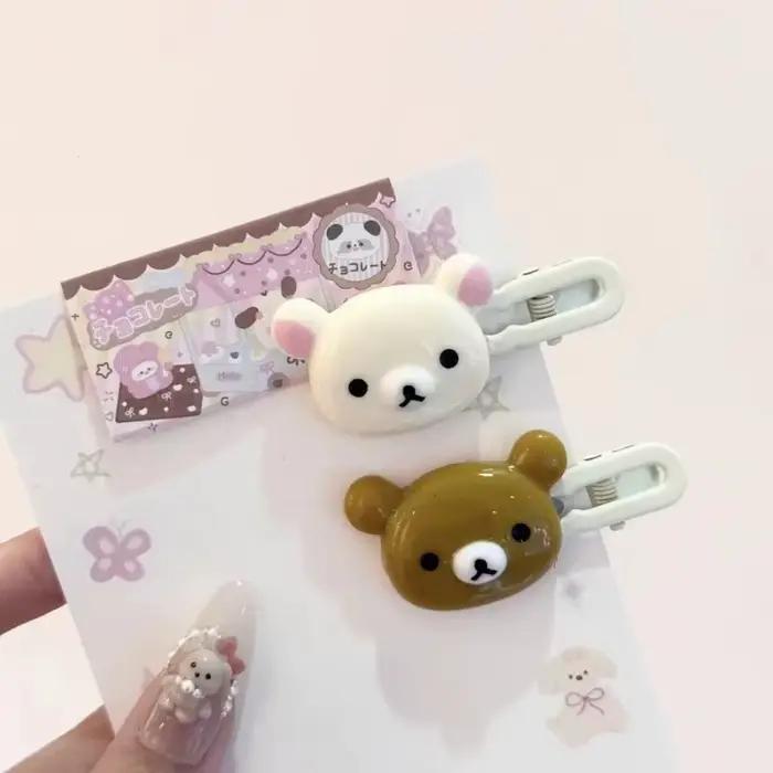 Ensemble d'épingles à cheveux ours mignon, coiffure Preppy, cheveux en plastique, accessoires doux, 
