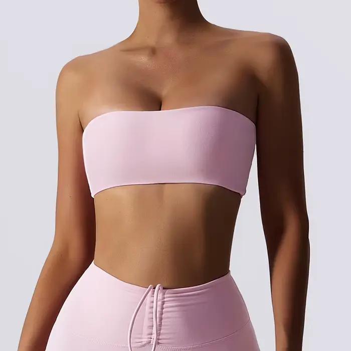 Soutien-gorge de sport femmes Fitness soutien-gorge intime sans bretelles Bustier Bandeau respirant 