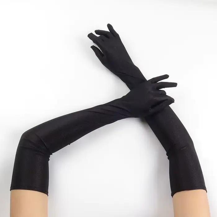 52CM femmes élégant solide Spandex mince doux extensible Protection solaire scène Performance condui