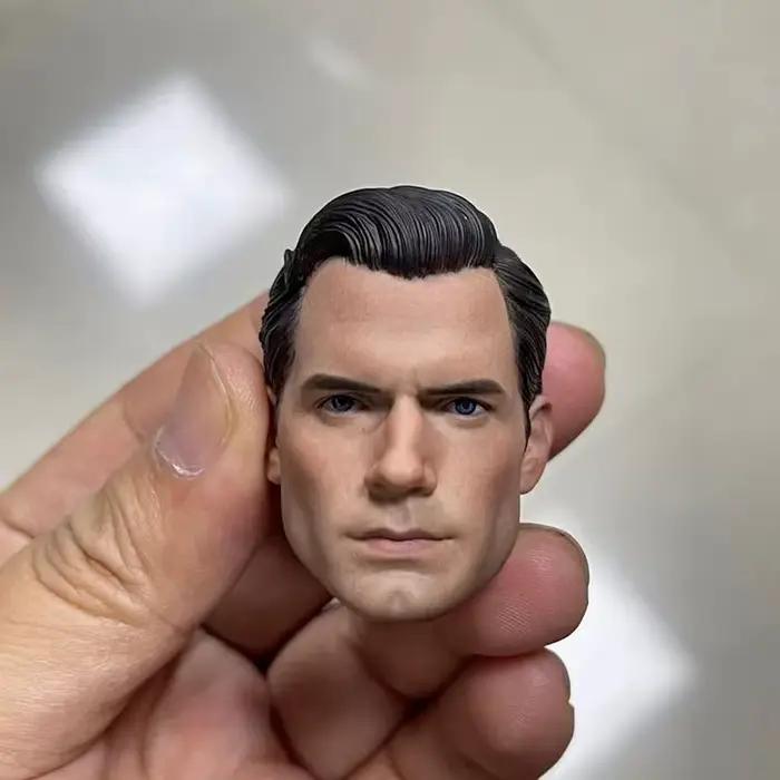 Tête de Super héros Henry Cavill sculptée en PVC, modèle de sculpture de tête de soldat masculin ada