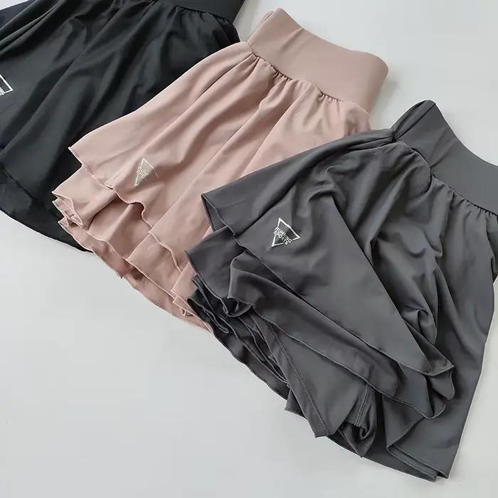 Jupe de sport fausse jupe de course deux pièces pour femmes, séchage rapide, couvrant les hanches, r