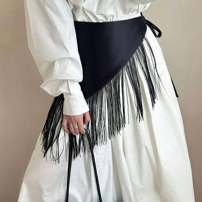 Ceinture de taille large, Corset, chemise, robe, manteau, accessoires de décoration, pompon rétro, t