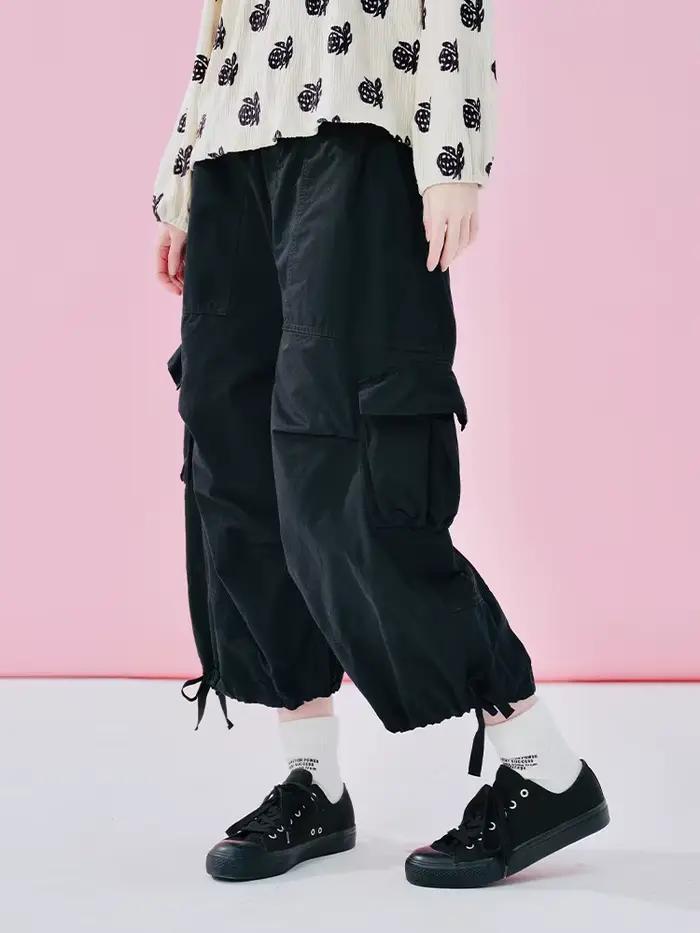 Tenstein KOKON-Pantalon à Jambes Larges pour Femme, Design Original, Taille artificiel astique, Poch