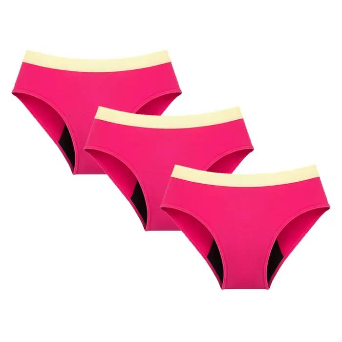 Lot de 3 culottes menstruelles pour adolescentes, anti-fuites, protection périodique, lavables, culo