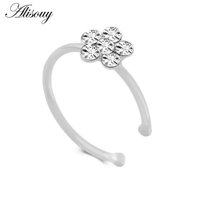 Alisouy – Piercing pour le nez, 1 pièce, anneau de nez, fleur indienne, cerceau, Septum, Clicker, bi