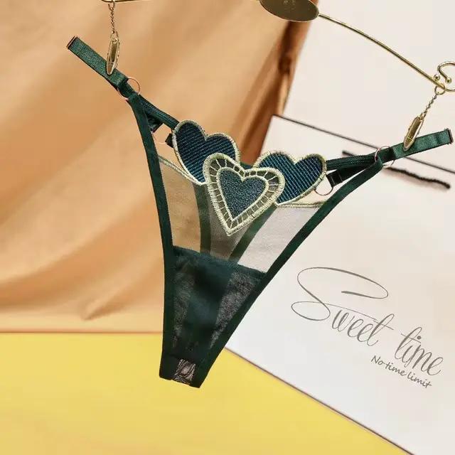 Lingerie Sexy pour femmes broderie sous-vêtements féminins taille basse filles tongs japonaises femm