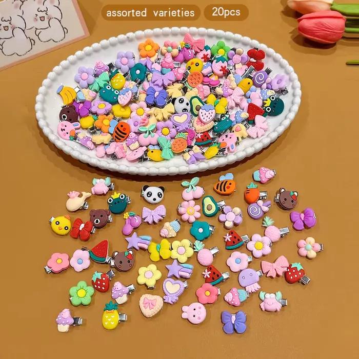 20 pinces à cheveux mignonnes de dessin animé aléatoires adaptées aux accessoires de cheveux quotidi