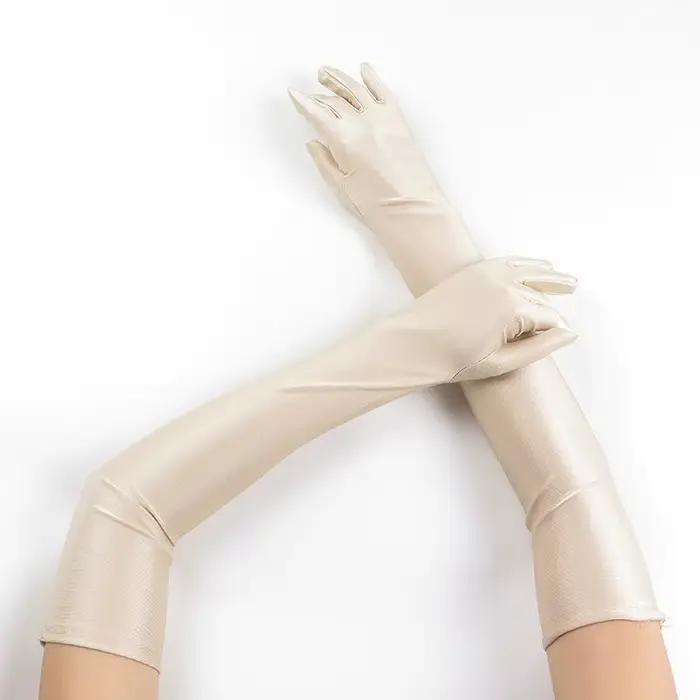 52CM femmes élégant solide Spandex mince doux extensible Protection solaire scène Performance condui
