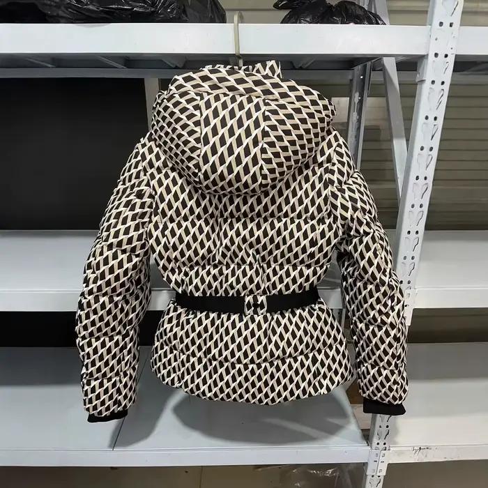 Ensemble de ski deux pièces pour femme, Parka de Sport rembourrée, taille haute, avec ceinture, poch