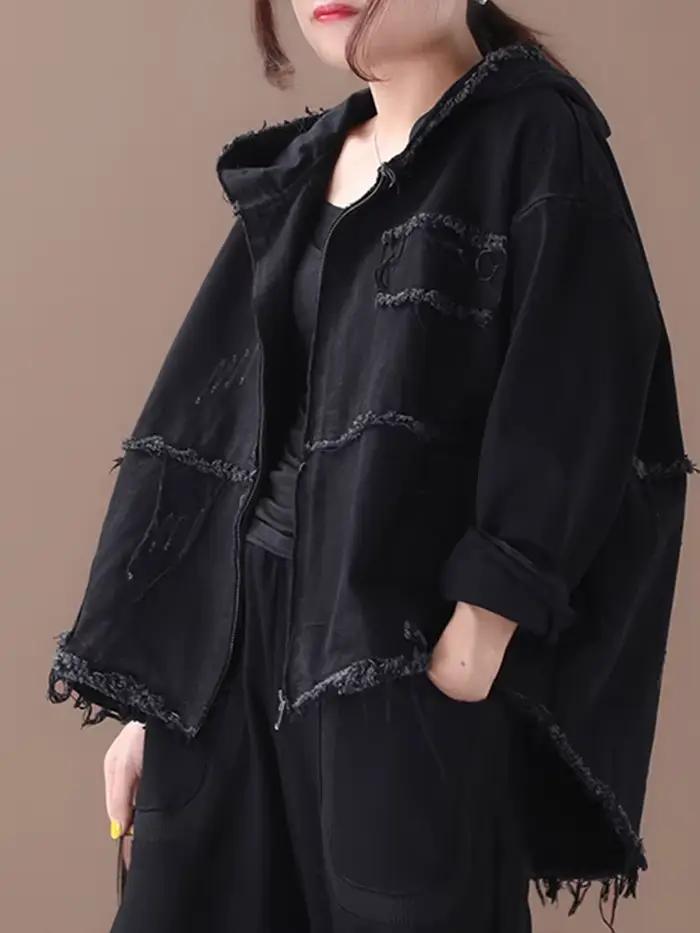 Amax luluE coréen femmes vêtements d'extérieur amples manteaux de mode dames vêtements à capuche Vin