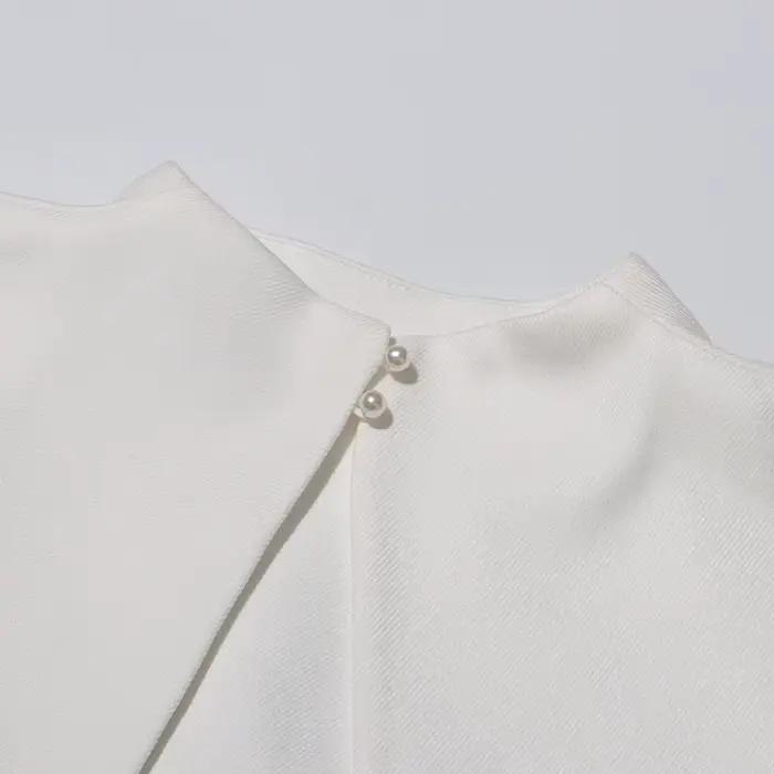 TWOTWINSTYLE détachable cape robes élégantes pour les femmes col carré sans manches taille haute hit