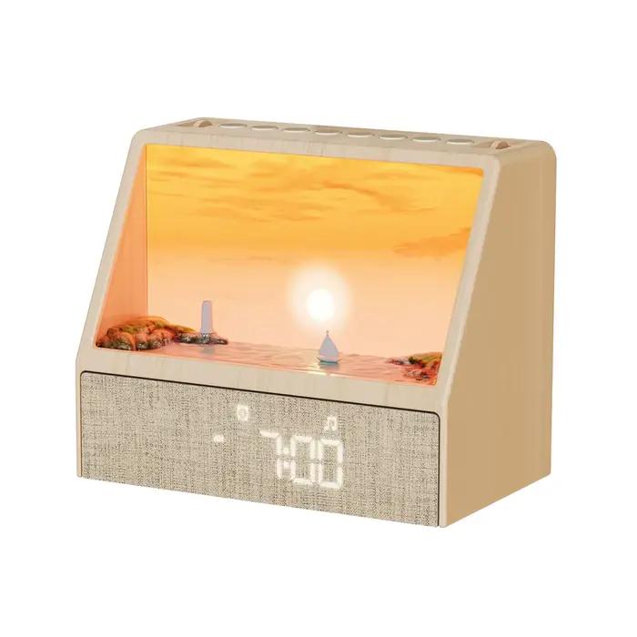 Réveil lumineux avec veilleuse, bruit blanc et sons apaisants, Bluetooth, aide au sommeil, pour la d