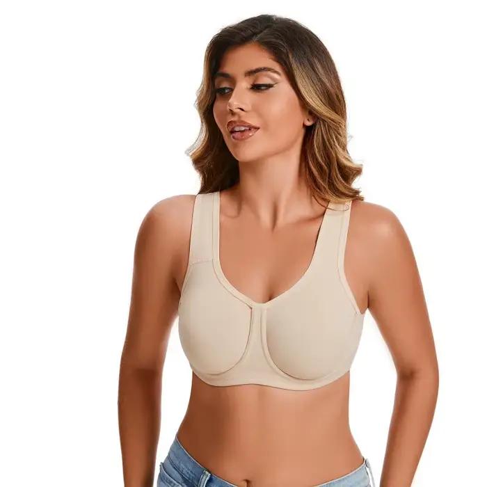 Soutien-gorge de Sport à armatures sans doublure pour femmes, couverture complète, contrôle maximum,