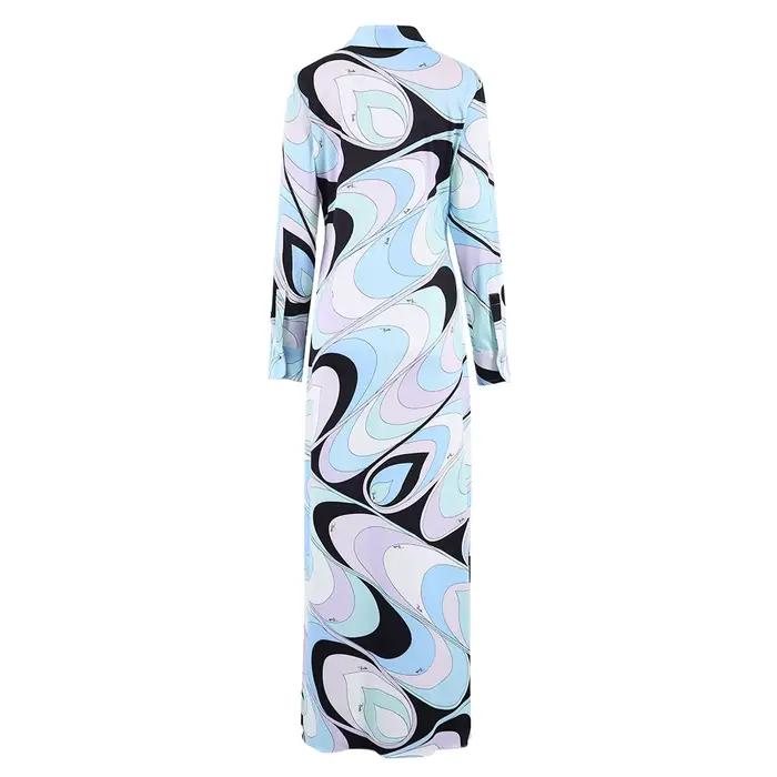 Robes à revers élégantes pour femmes, mode ample, jupe longue à boutons, amincissante, taille haute,