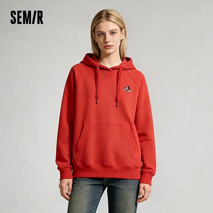 Sweat à capuche ample Semir pour femme, style décontracté et confortable, brodé, à manches raglan, i