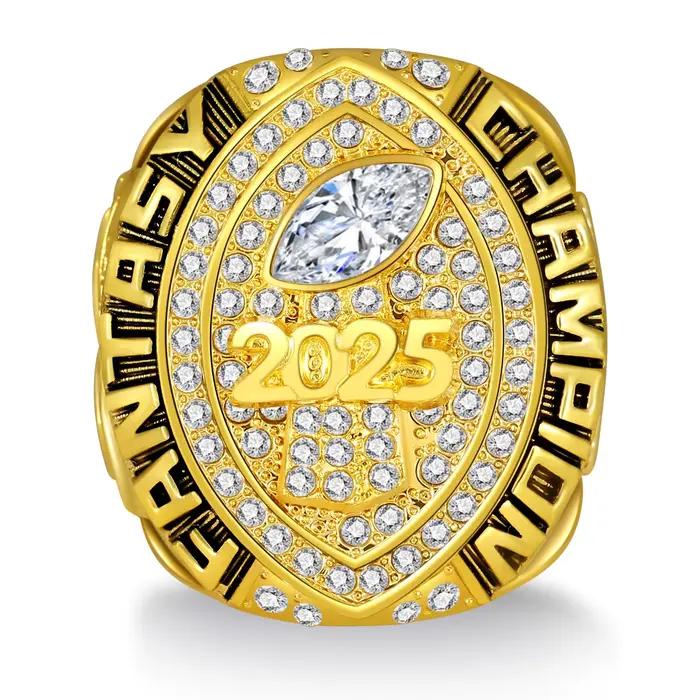 Bague trophée de championnat de Football fantastique massif 2025, bague gagnant de la ligue de Footb