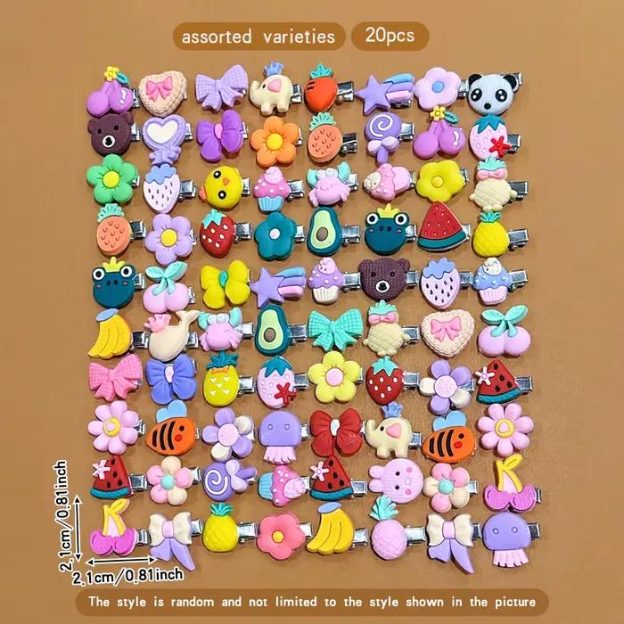 20 pinces à cheveux mignonnes de dessin animé aléatoires adaptées aux accessoires de cheveux quotidi
