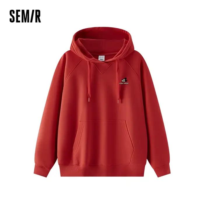 Sweat à capuche ample Semir pour femme, style décontracté et confortable, brodé, à manches raglan, i