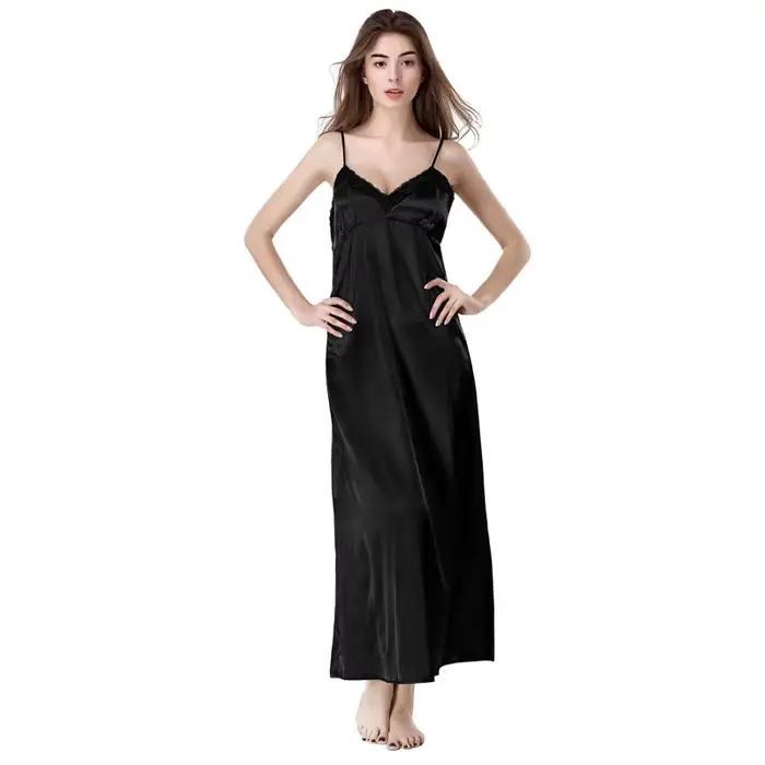 Chemises de nuit en dentelle col en v robe de nuit blanc cheville-haute vêtements de nuit femmes Spa