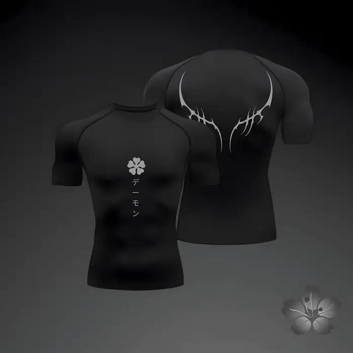 Hommes Compression chemise Anime Sport séchage rapide Gym t-shirts Fitness été athlétique sous-vêtem