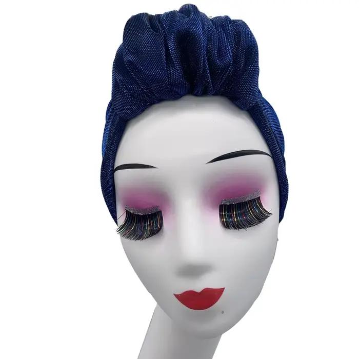 Bonnet turban français à volants pour femme, boucle frontale, bonnet enveloppant de sauna rétro, bon