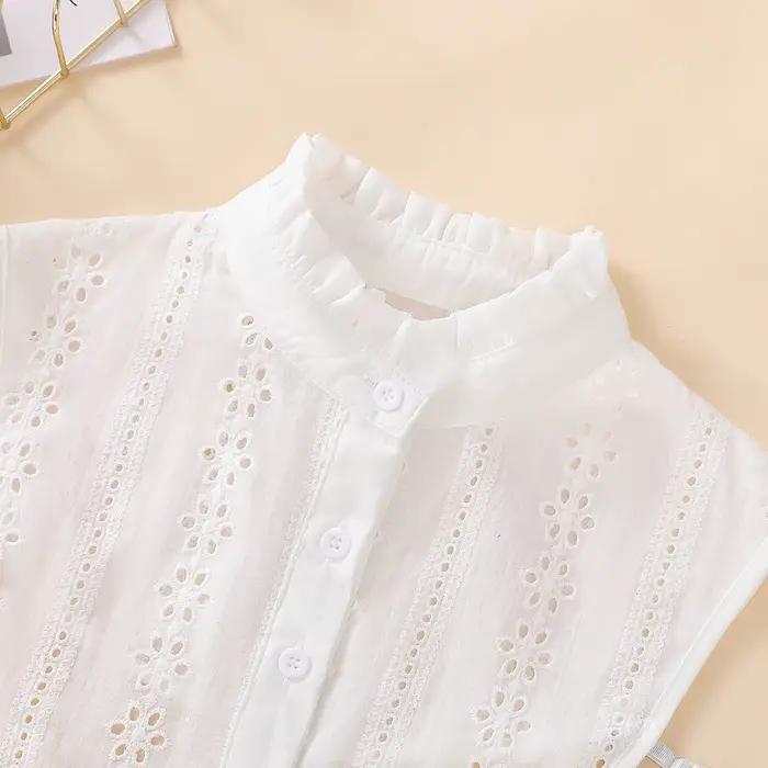Faux col respirant ajouré pour femmes, col montant à la mode, professionnel décontracté polyvalent, 