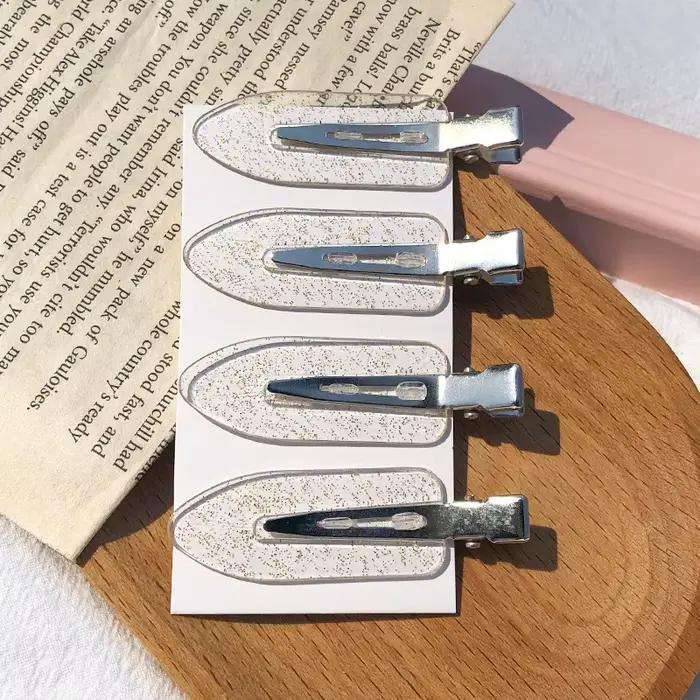 Pinces à cheveux sans couture, 4 pièces/ensemble, Barrette à frange latérale, maquillage, lavage du 