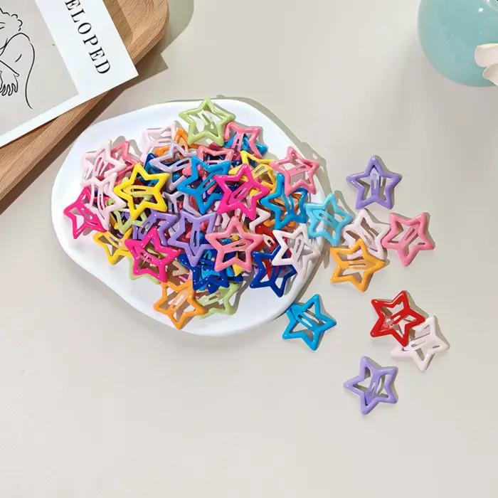 Pinces à cheveux étoiles colorées BB pour filles, jolies épingles à cheveux décoratives, Barrettes, 
