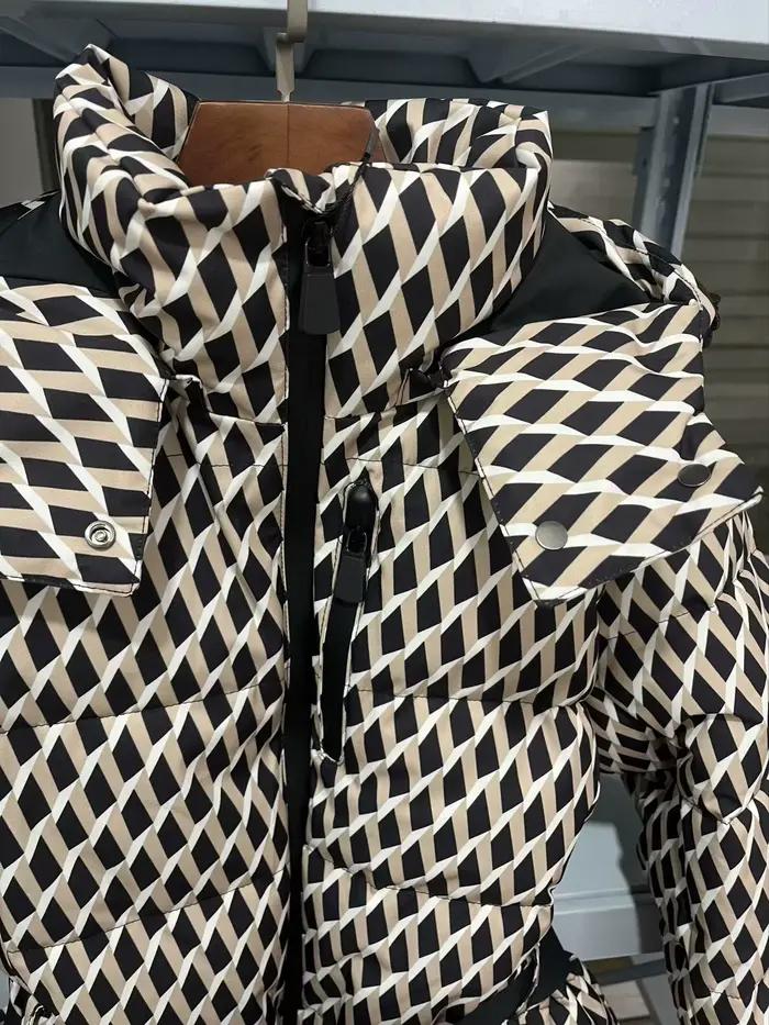 Ensemble de ski deux pièces pour femme, Parka de Sport rembourrée, taille haute, avec ceinture, poch