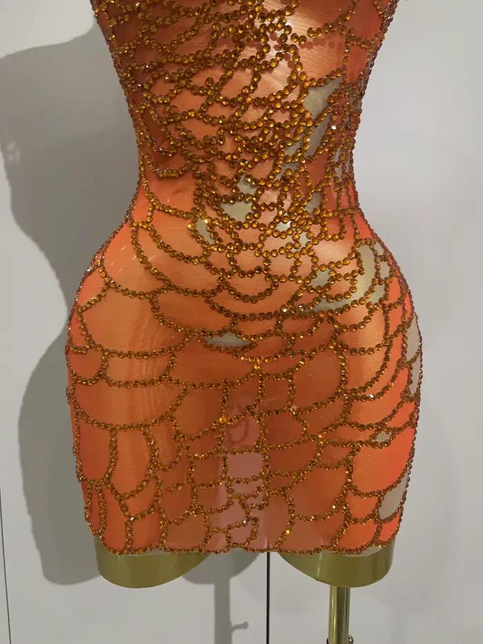STOCK femmes brillant strass Sexy une épaule culture robe anniversaire célébrer fête robe de soirée 