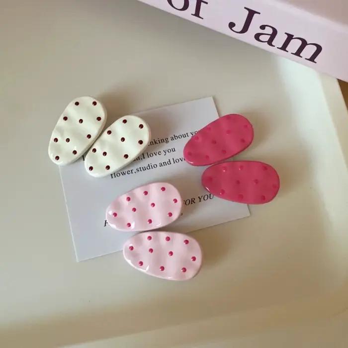 Ensemble de pinces à cheveux à pois mignons, épingles à cheveux ovales colorées, accessoires pour ch
