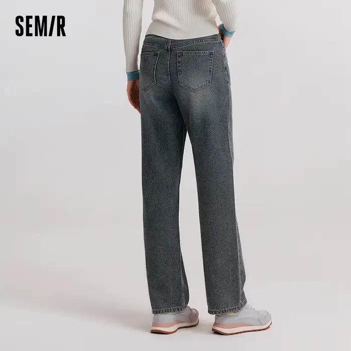 SEMIR-Jean Confortable à Jambes Larges pour Femme, Pantalon Effiloché, FjDenim, Nouvelle Collection 