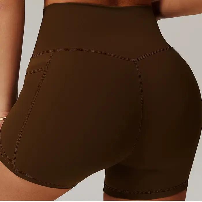 Short de sport à poches pour femmes, taille haute, short de levage des hanches, Yoga, court, entraîn