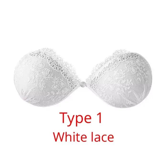 Soutien-gorge brodé en dentelle pour femme, push-up sexy, invisible, auto-adhésif, silicone, fermetu