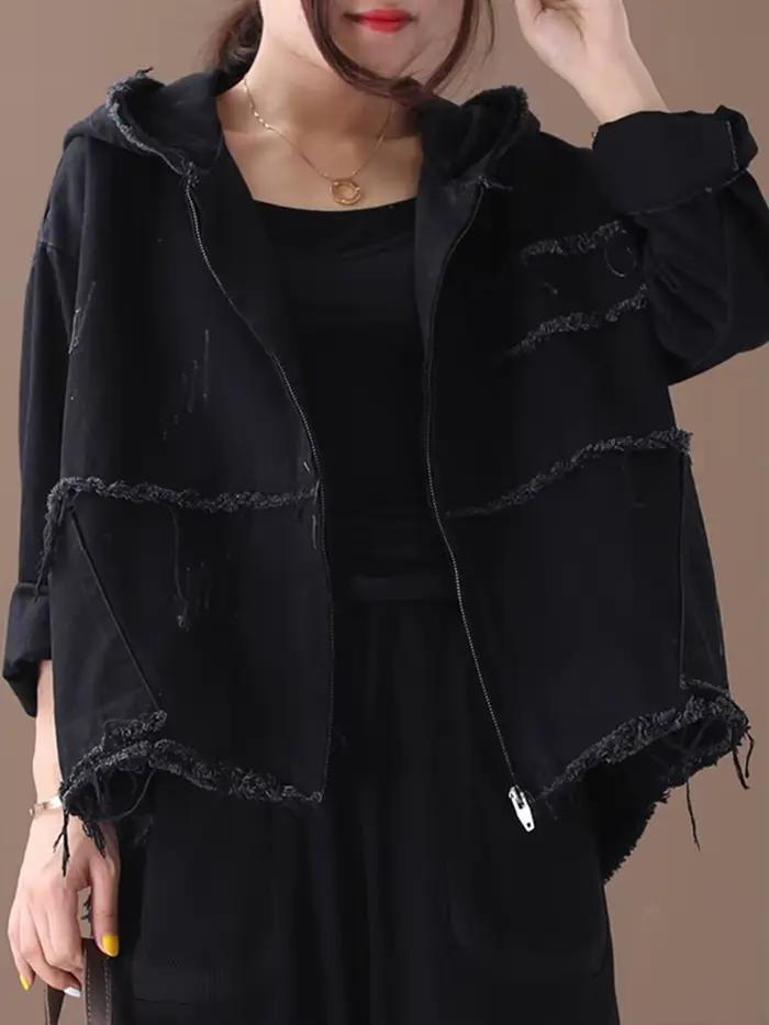Amax luluE coréen femmes vêtements d'extérieur amples manteaux de mode dames vêtements à capuche Vin
