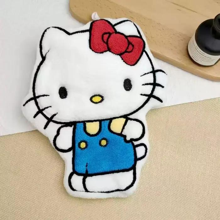 Serviette à main Sanrio Hello Kitty en velours corail, absorbante, à suspendre, petite serviette mig