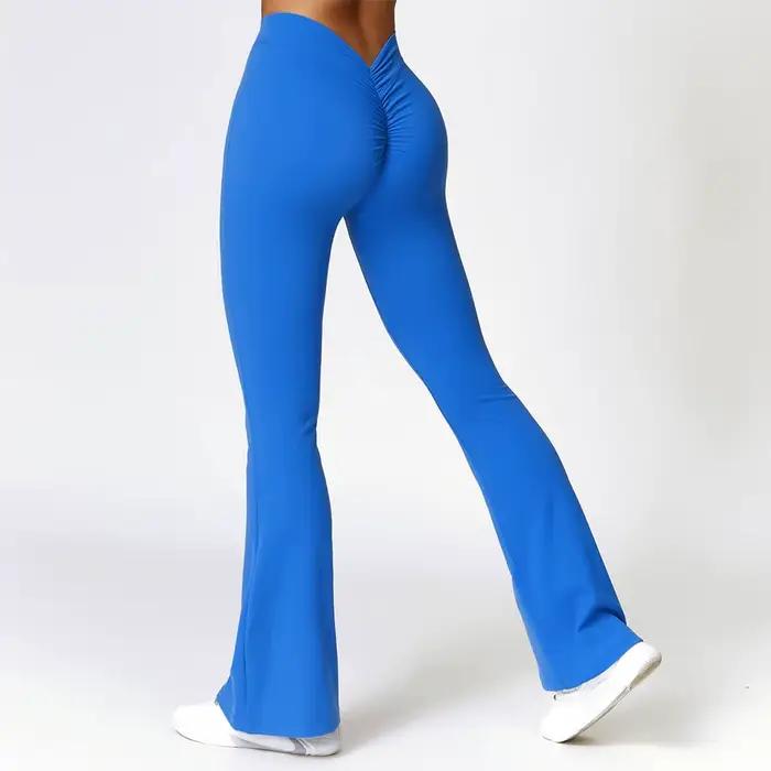 Leggings évasés en forme de V, pantalons de Yoga pour femmes, taille haute, jambes larges, pour gymn